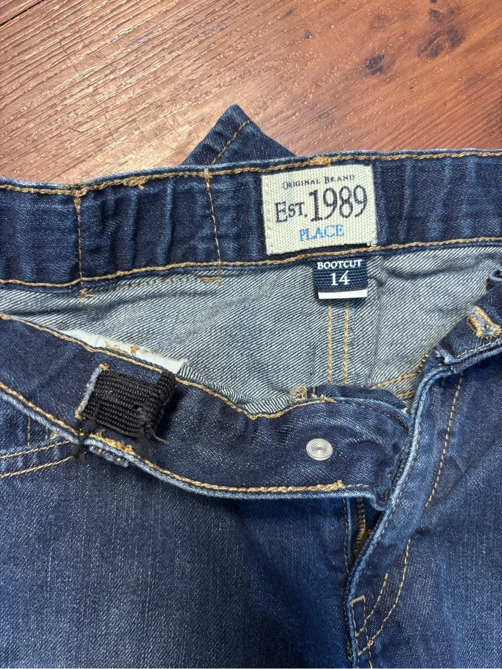 Lot of 2 Girls Kids Size 14 Adjustable Waist Jeans Old Navy Childrens Place
